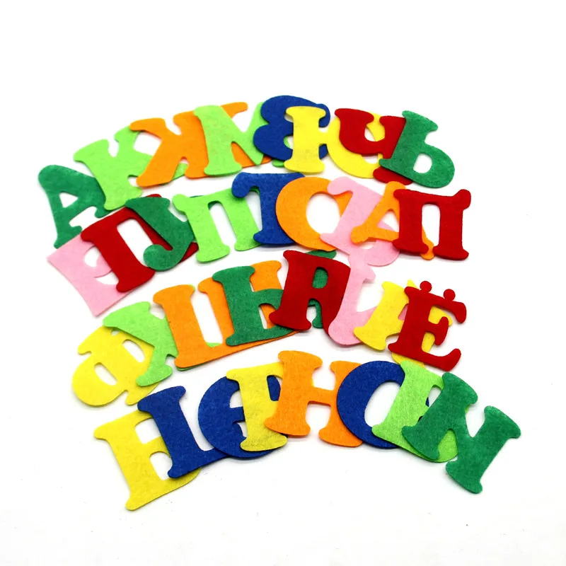 TN 33pcs Russian Letters Felt Alphabet Learnig For Early Childhood Education Kids Nonwoven Alphabet Teaching Handwork Craft Vilt