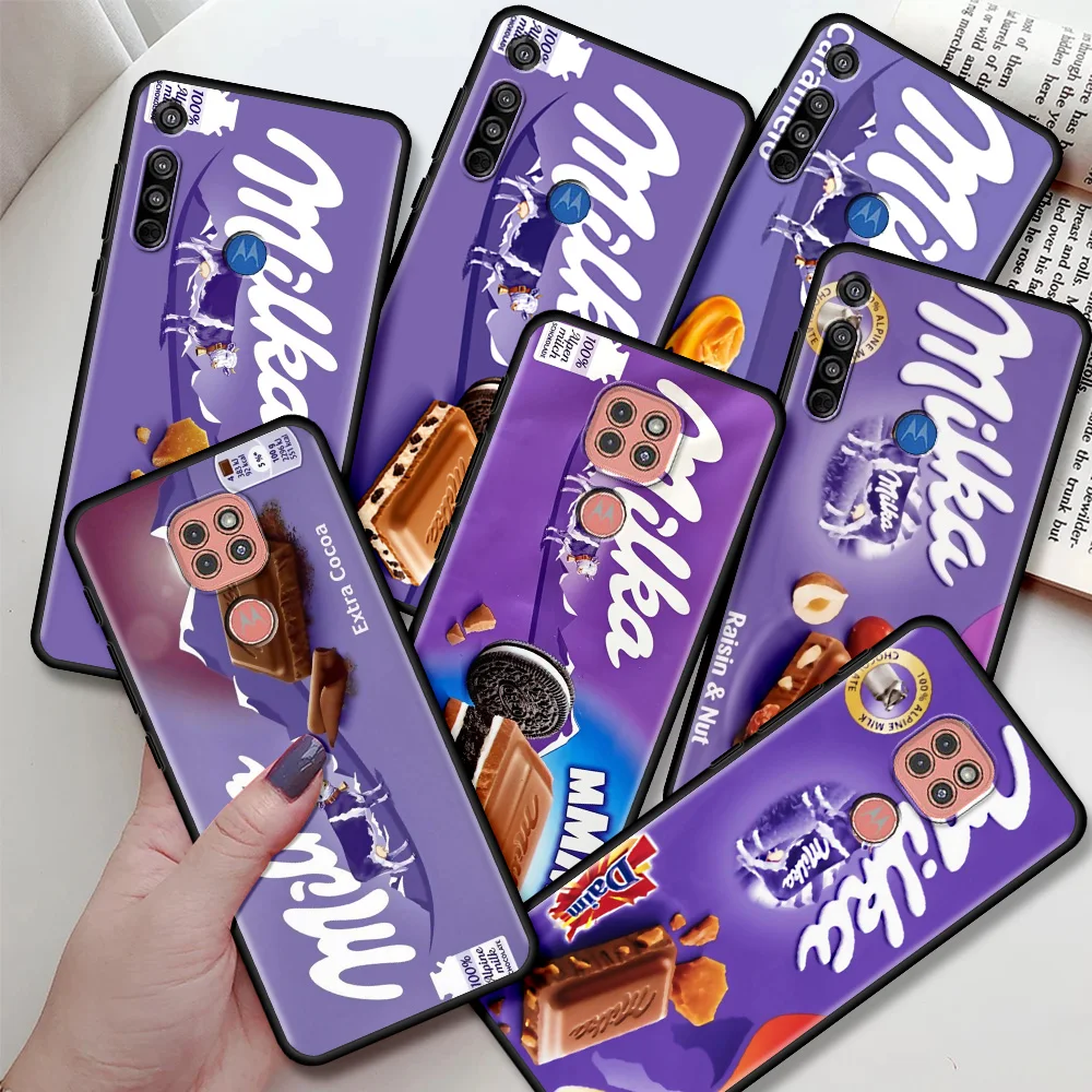 Модный мягкий чехол для Motorola G30 One Fusion G9 Play G8 Power Lite Edge Plus E6s Hyper Phone Capa Chocolate Milka Bo |