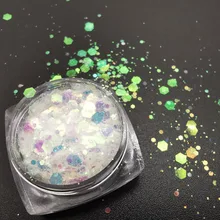 1 коробка для ногтей Русалка Блестки хлопья блестящие шестиугольник 3D Красочные блестки лак Маникюр украшения для ногтей