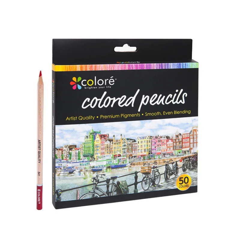 Colore 50colors Oily Colored Pencils Rich Color Carton Pack Professional Hand-painted Student Secret Garden Doodle Pen | Канцтовары для