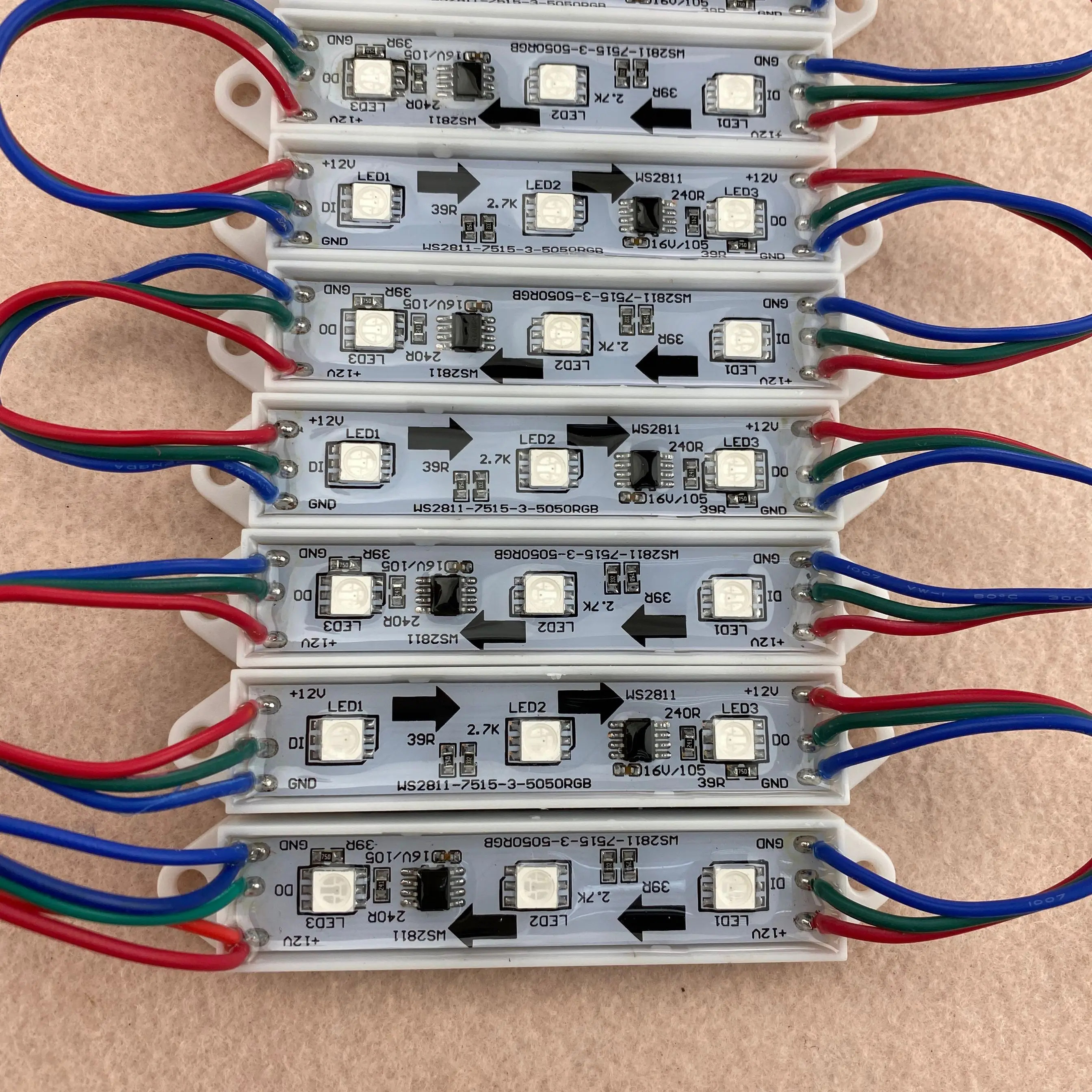 20 шт/шнур DC12V WS2811 умный светодиодный RGB полноцветный пиксельный модуль IP68 0 72 Вт|led