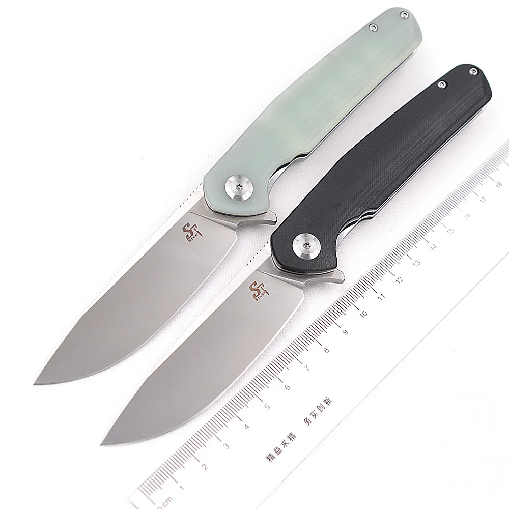 Sitivien  Real D2 Steel ball bearing flipper ST102 Folding G10 Camping Hunting Kitchen Survival Outdoor EDC Tool Utility Knife