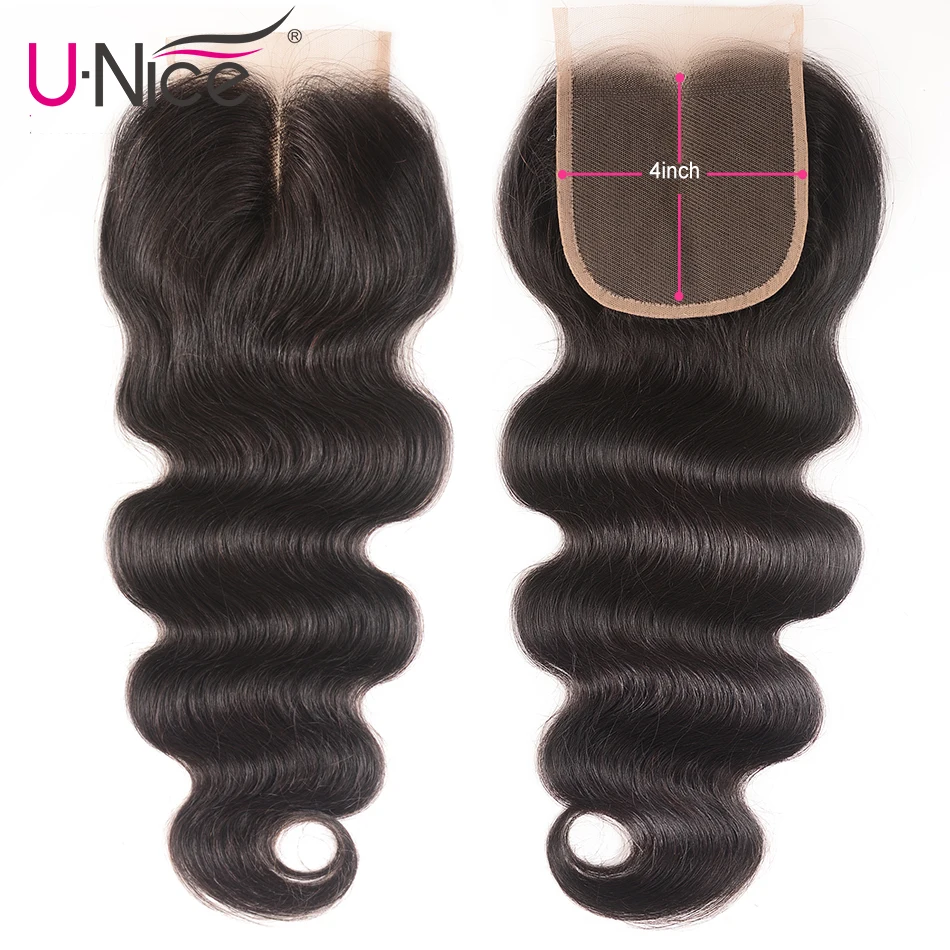 Волосы UNICE Icenu серии remy волосы средняя часть кружева закрытие перуанские волнистые волосы парик из волос Реми швейцарские кружева человеческие волосы 1 шт