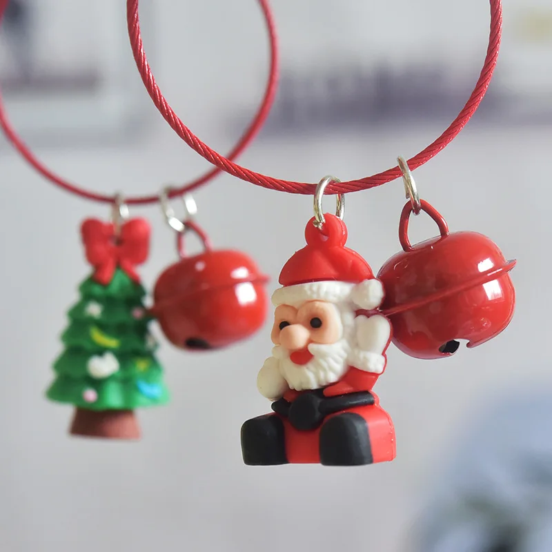 

Merry Christmas Xmas Present Decoration Key Chains Santa Claus Snowman Keychain New Year Decoration 2021 Children Gift Key Rings