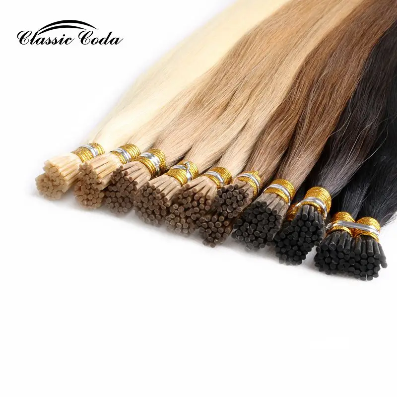 Classic Coda 1g/s 20&rdquo; Full Cuticle Remy Human Hair Extensions Pre Bonded Keratin I Tip Hair 50g/pack