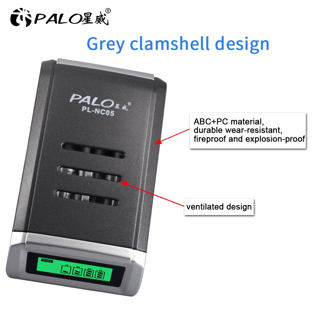PALO C905W 4 слота ЖК-дисплей Умный интеллектуальный аккумулятор зарядное устройство для AA/AAA NiCd NiMh аккумуляторные батареи