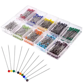 

1000 Pieces Sewing Pins 38mm Glass Ball Head Pins for Dressmaking Jewelry Components Flower Decoration with Transparent Cases, 1
