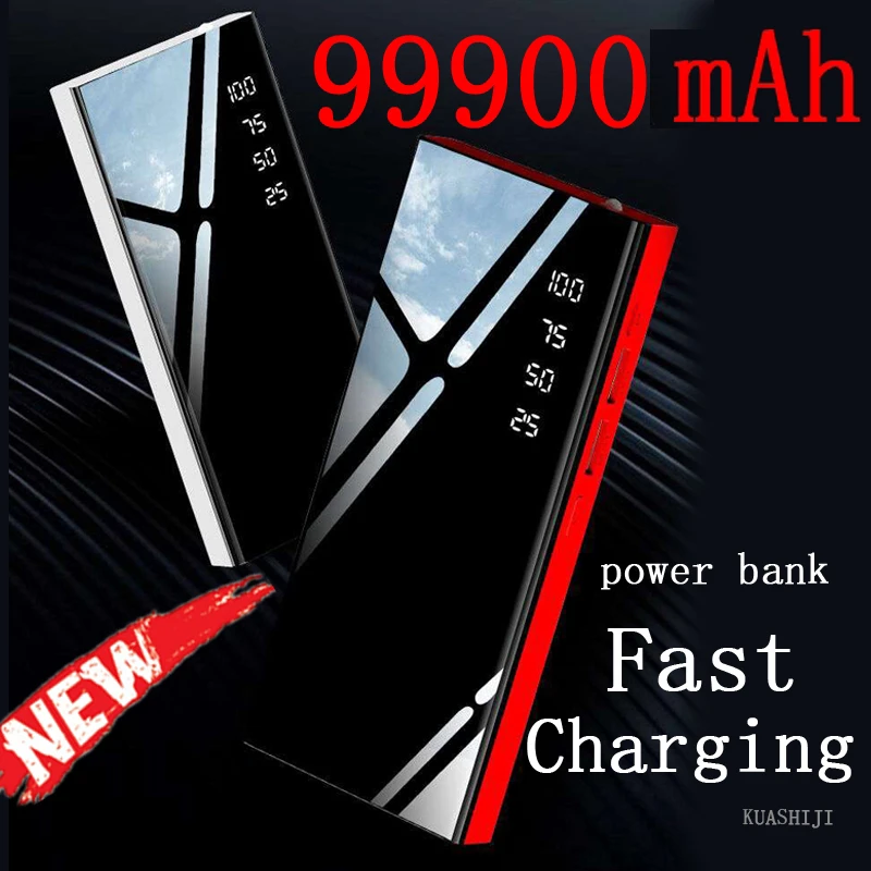 99900mAh Portable Charger Power Bank High Capacity Phone Charger with LCD digital display and 2USB Output power bank power bank