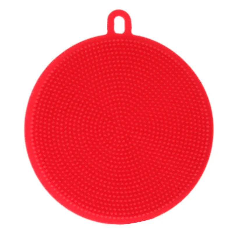 Red 1/3/4pcs Kitchen Cleaning Brush Silicone Dishwashing Brush Pot Pan Sponge Scrubber Fruit Vegetable Dish Washing Cleaning Brushes - Цвет: Red