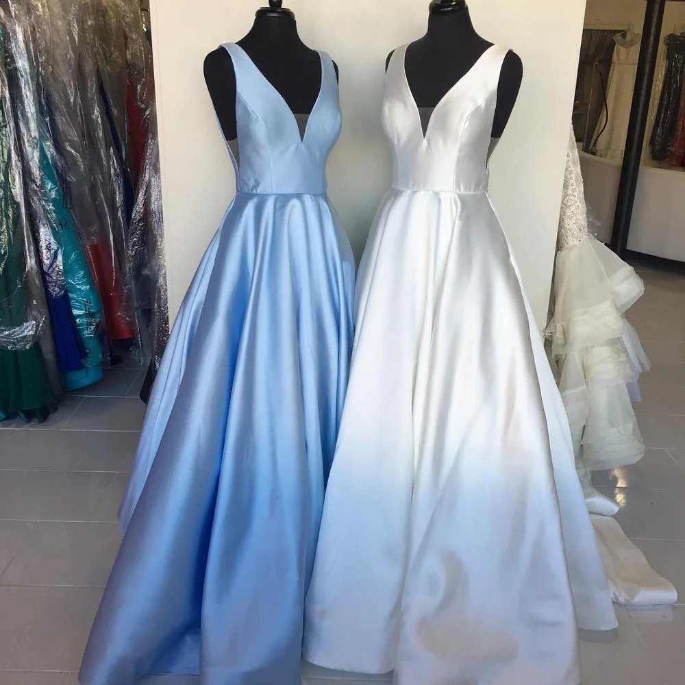 Robe De Soiree En Satin Bleu Bebe Decollete En V Plongeant Robe De Soiree Elegante En Satin Multicolore Personnalisable Aliexpress Robe De Soiree En Satin Bleu Bebe Decollete En V Plongeant Robe De Soiree Elegante En Satin Multicolore Personnalisable Aliexpress