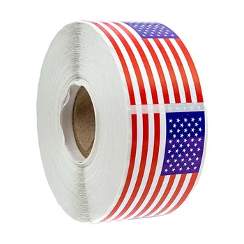 

250Pcs/Roll American Flag Sticker Self Adhesive USA Flag Stickers Party Decorations for Election Independence Day E2S
