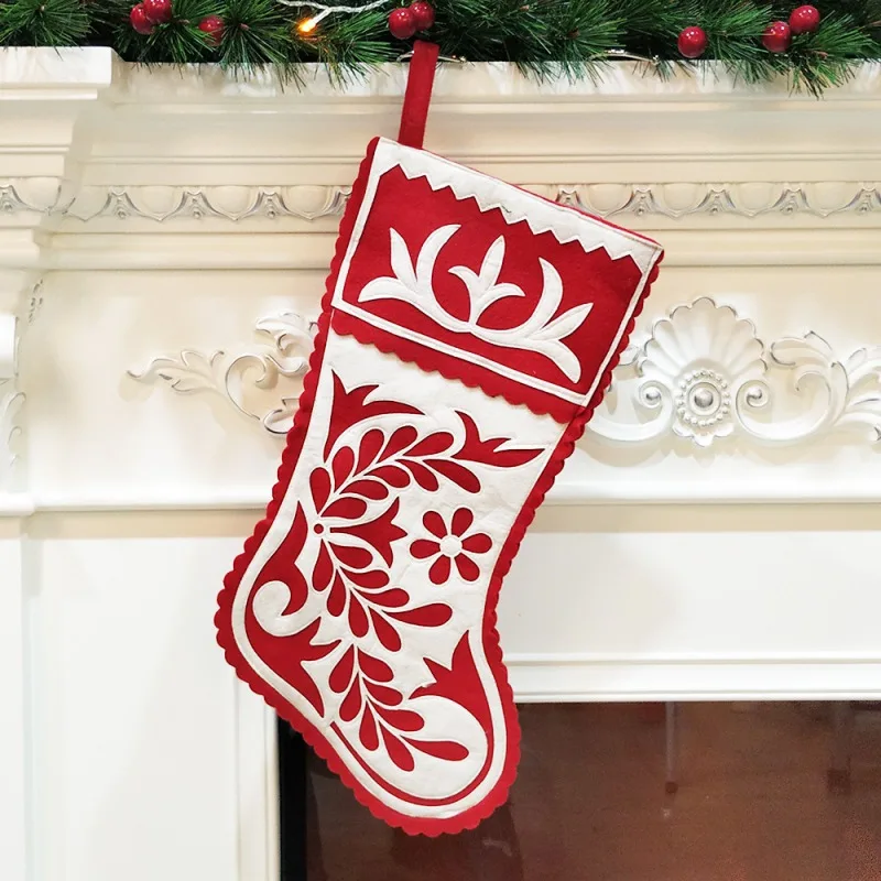 

Christmas Stocking Large Size Gift Holding Bag Embroidery Stocking Kid Children Toy Storage Party Xmas Tree Hanging Decoration