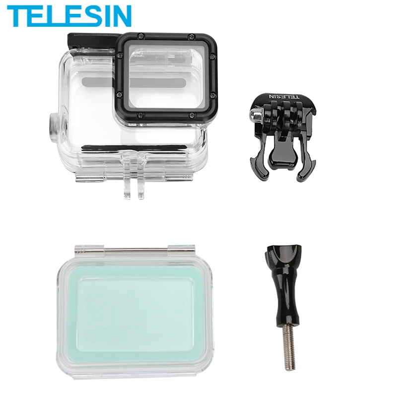 TELESIN для использования на глубине до 45 м Дайвинг Водонепроницаемый Корпус чехол с сенсорным экраном ЖК-дисплей покрытие на экран для экшн-камеры Gopro hero 7/6/5 Black Label для экшн-камеры go pro hero 7 - Цвет: Telesin GP-WTP-504