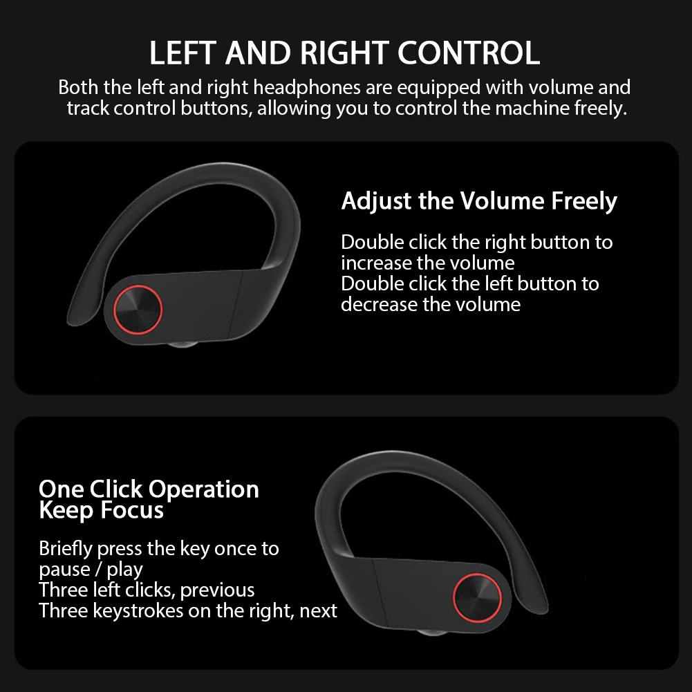 Спортивные Bluetooth стерео регулируемые шумоподавления музыка портативный вождение Hands Free бег беспроводные наушники HIFI ушной крючок