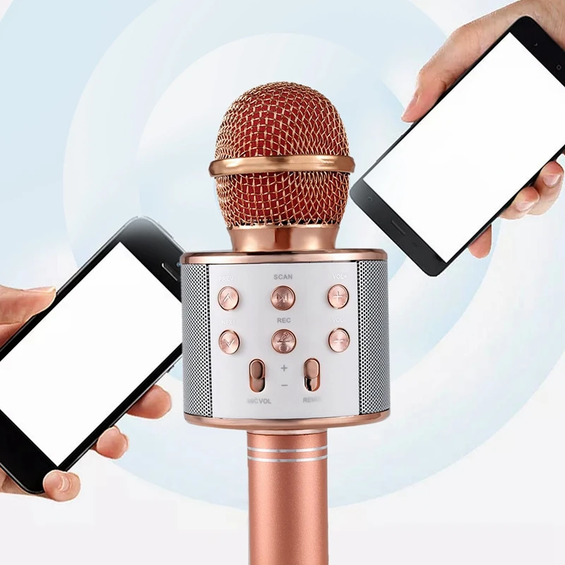 Беспроводной караоке микрофон Портативный Bluetooth мини домашний KTV для воспроизведения музыки и пения динамик плеер селфи телефон ПК