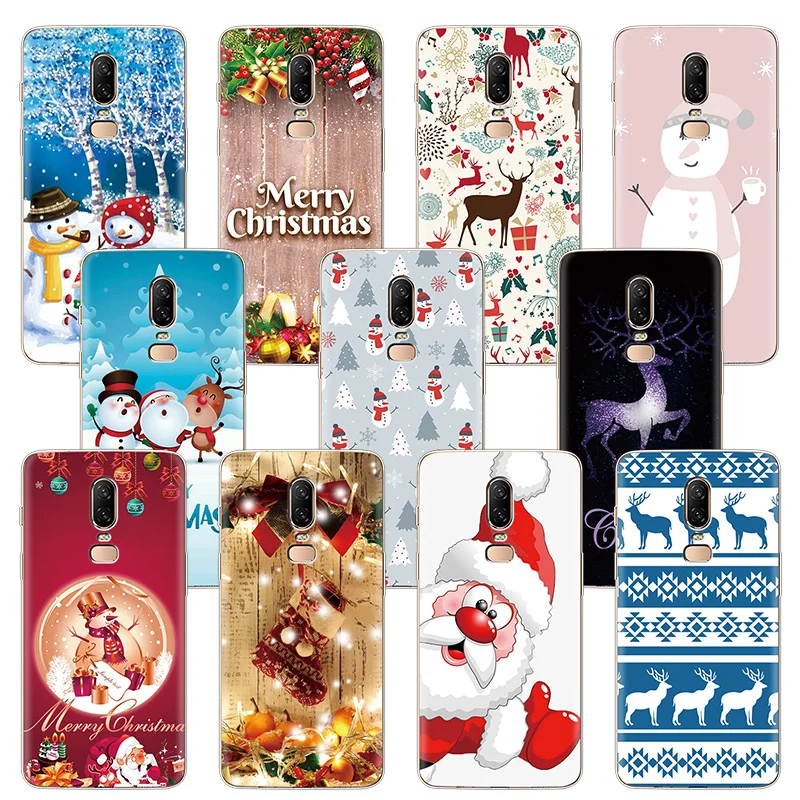 

Merry Christmas Tree Print luxury Cases for One Plus 5T 6T 6 3 5 Case Silicone Soft TPU Bags Cover for One Plus 7 Pro Case Coque