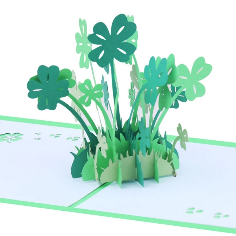  3D Pop Up Greeting Card Clover Birthday Wedding Valentine Anniversary Invitation D08D - 4.00036E+12