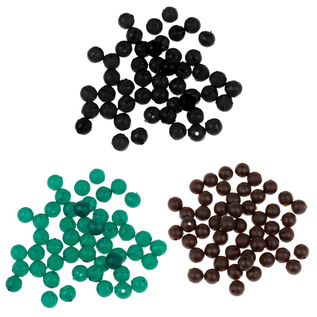 50 Pieces 8mm Round Soft Rig Beads Sea Fishing Lure Floating Float Tackle 3 Color