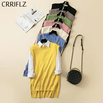 

New Solid Color Vest Spring and Summer Tank Tops Casual Polyester Knitted Regular CRRIFLZ