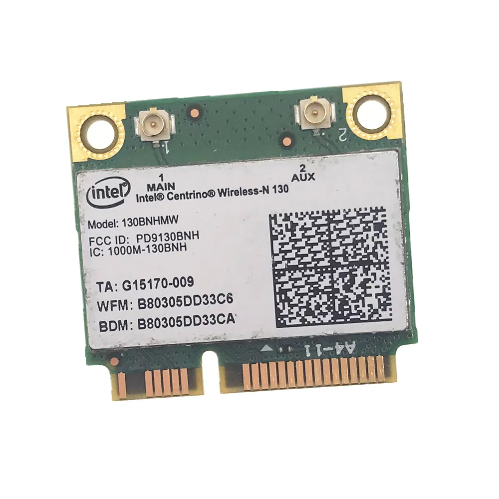 Wlan 무선-N 130 wifi 지원 블루투스 어댑터 미니 PCI-E 802.11n Wifi 카드, 인텔 센트리노 130BNHMW