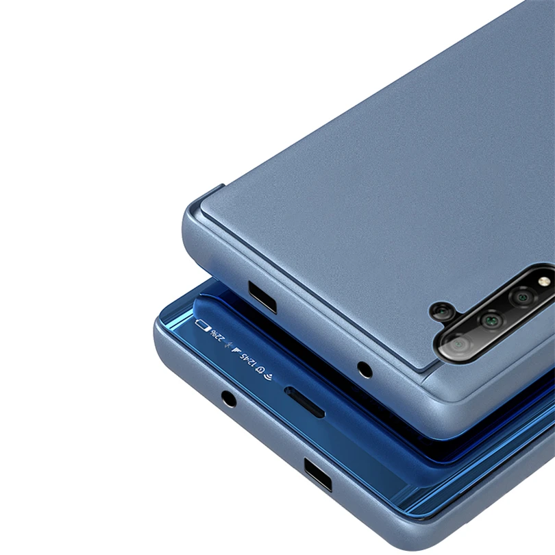 Умный зеркальный флип-чехол для Samsung Note 8 9 10 Plus Роскошный прозрачный вид с подставкой для Galaxy S10 5G S10E S10 Plus чехол