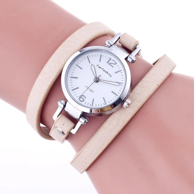 

2017 AliExpress Long Belt Coil Bracelet Watch Women's Quartz Simple Fashion Leather Bracelet Watch