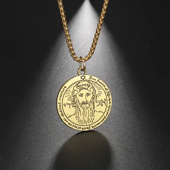

EUEAVAN 10pcs Vintage The First Pentacle of The Sun Pendant Necklace Metatron The Key of Solomon Talisman Jewelry