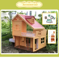 Children's Miniature Dollhouse Furniture Accessories 1/12 Baby Plush Dolls Forest Rabbit Family Diy Critter Toys For Girls Gift 2