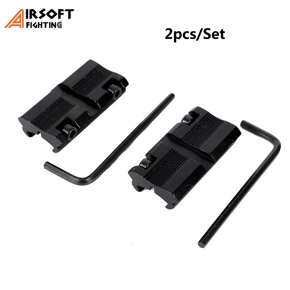 2pcs/Set Tactical Scope Mount 11mm Dovetail to 20mm Weaver Picatinny Rail Adapter Hunting Rifle Gun Holde Converter Accessories