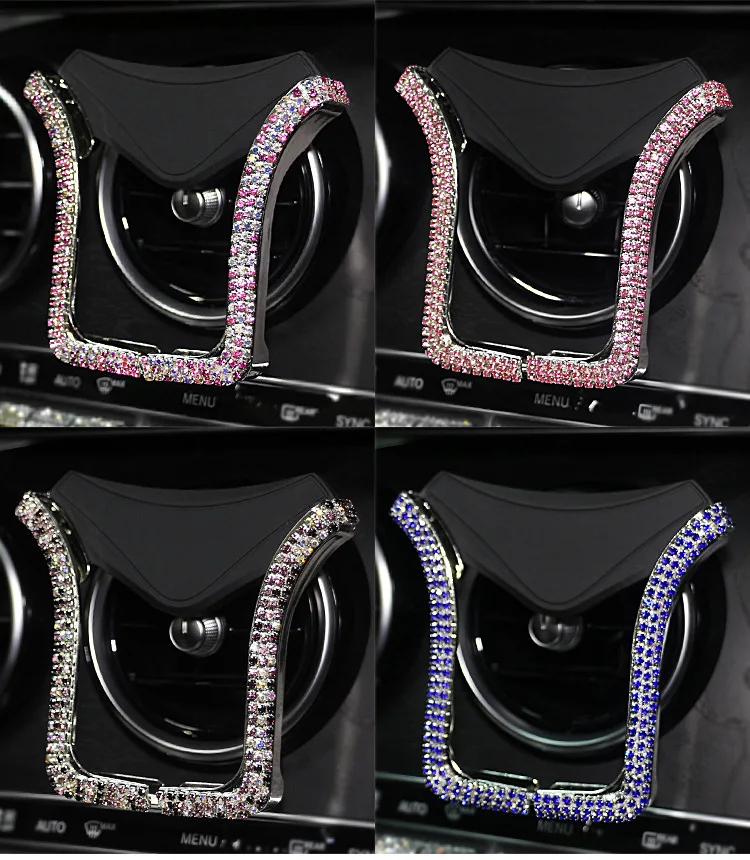 

Universal Car Phone Holder Rhinestone Crystal Phone Bracket for Car Air Vent Mount Clip, Sparkling Shiny Cell Phone Holder