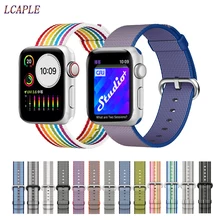 Спортивный тканый нейлоновый ремешок для apple watch, 4 ремешка, 44 мм, iwatch, 42 мм, 40 мм, correa, 38 мм, браслет, ремешок для apple watch 5, 4, 3