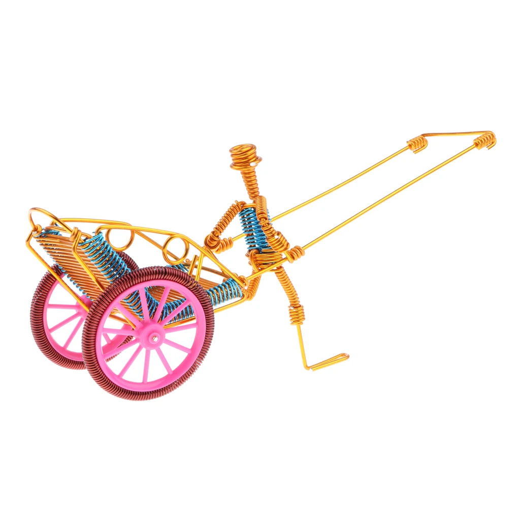 Metal Rickshaw Model Handicraft Tricycle Model Home Coffee Bar Decoration