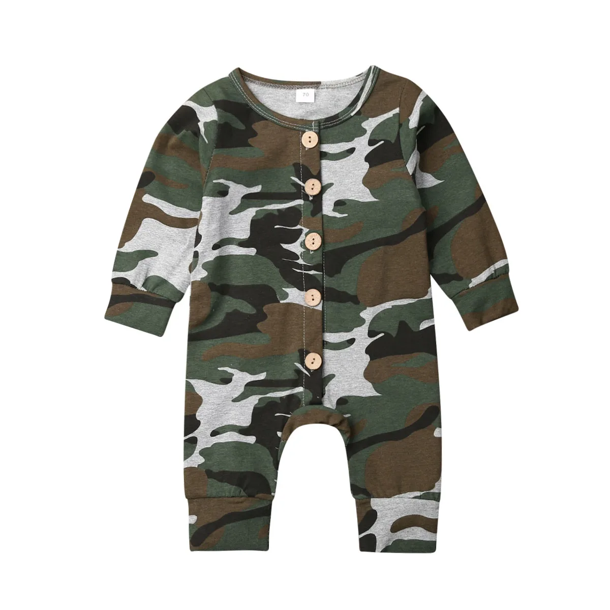 

Infant Newborn Baby Boy Girl Long Sleeve Warm Autumn Clothes Cotton Romper Jumpsuit Outfits Camo Striped One Piece