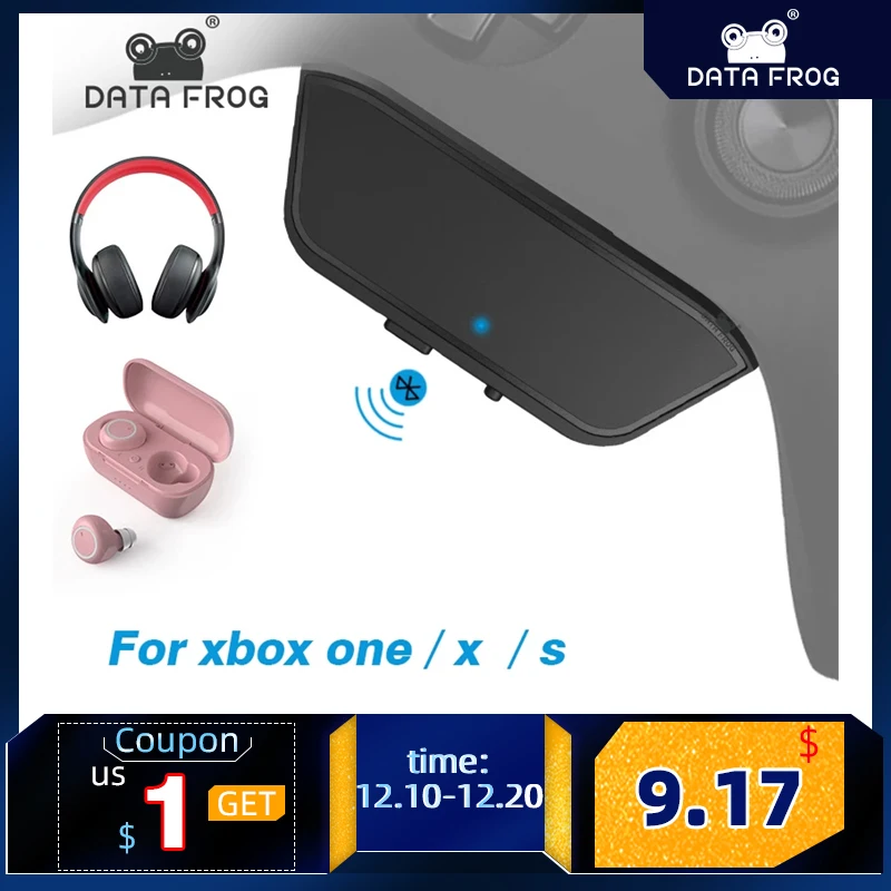 

Data Frog Wireless Bluetooth Earphone Adapter For Xbox One Controller 3.5mm Audio Receiver Headset Transmitter Gamepad Converter