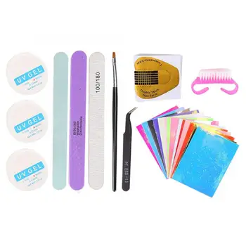 

Nail File Nail Art Flame Pattern Stickers Nail File UV Gel Tweezers DIY Manicure Tool Set Nails Accessoires