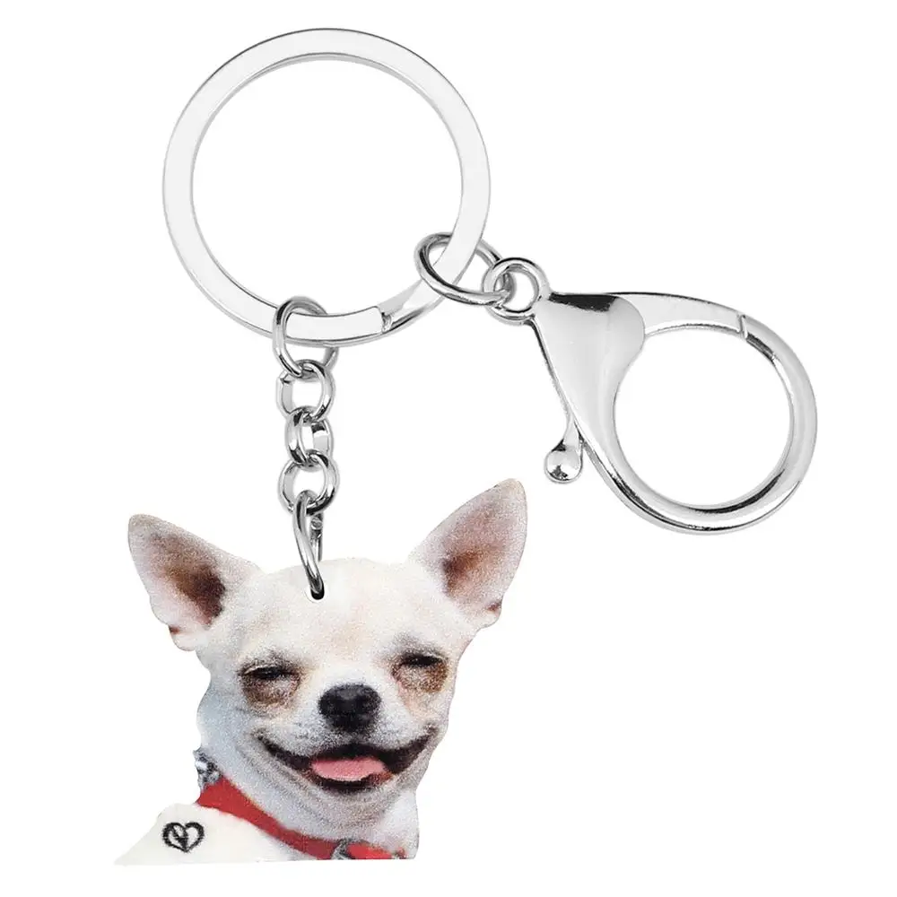 Porte Clé chien chihuahua breloques. Porte clef chihuahua marron charm