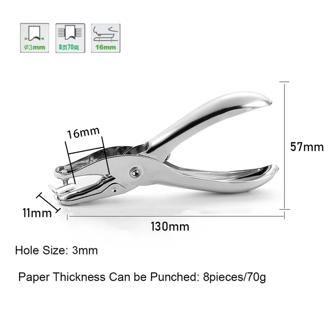 3mm 6mm Metal Single Hole Puncher Hand Paper Punch Single Hole