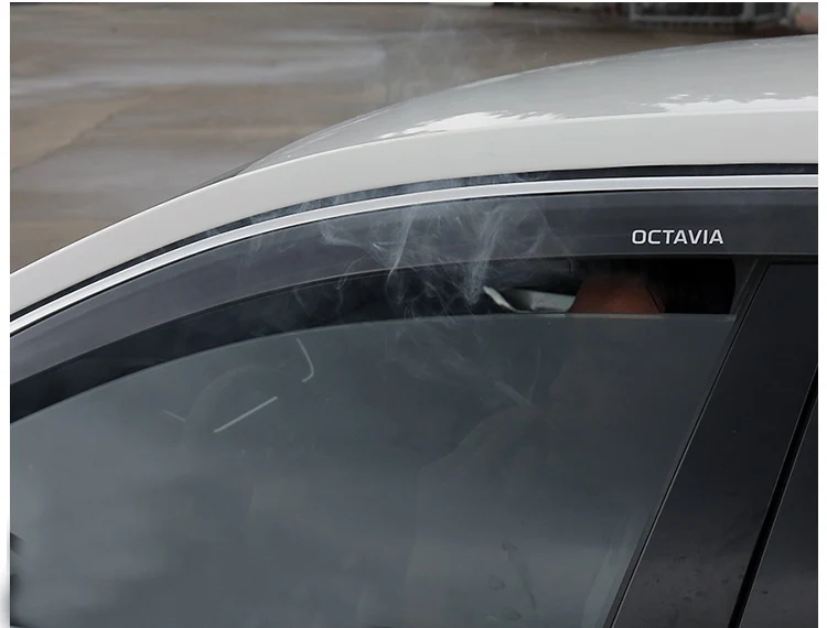 Lsrtw2017 акриловые окна автомобиля заднего вида дождь щит для Skoda Octavia a7 018 салонные аксессуары хром