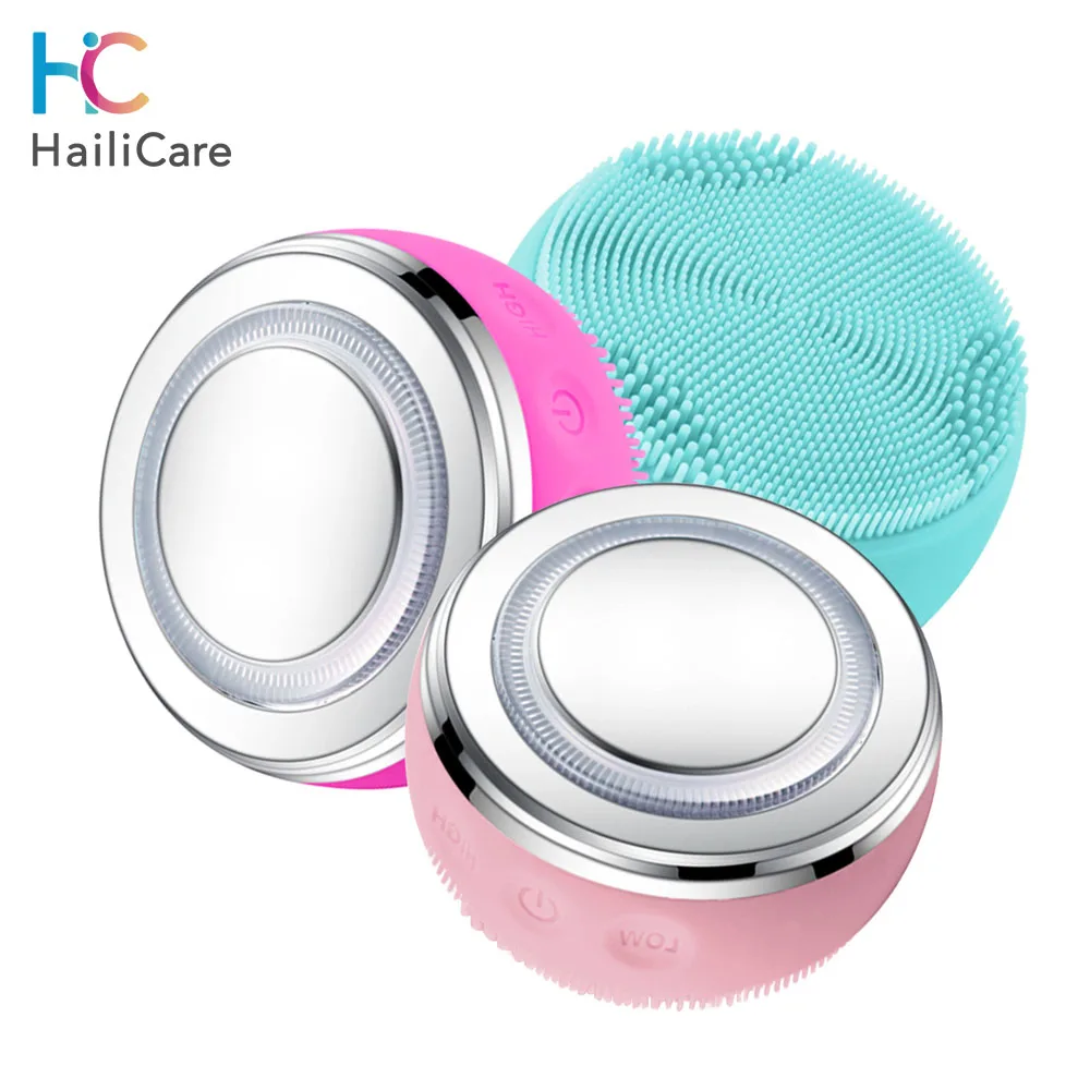 Electric Facial Cleansing Brush Ultrasonic Cleaning Silicone Face Massager Beauty Machine Blackhead Remover Deep Clean | Красота и