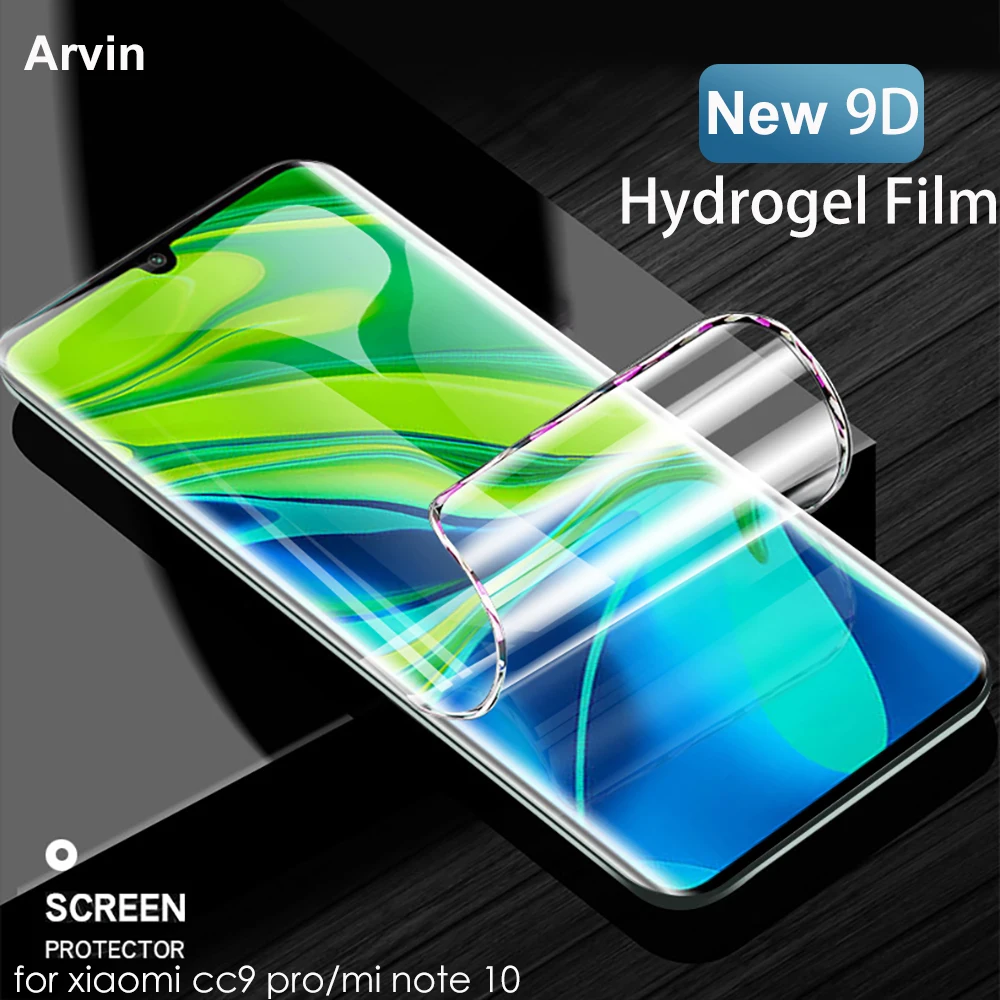 

Arvin Hydrogel Film for Xiao Mi CC9 Pro Note 10 Pro Screen Protector 9D Nano Technology Soft Full Cover Curved Film Not Glass