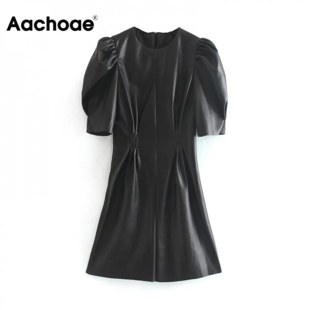 Платье Aachoae женское из искусственной кожи пикантный клубный облегающий вечерний