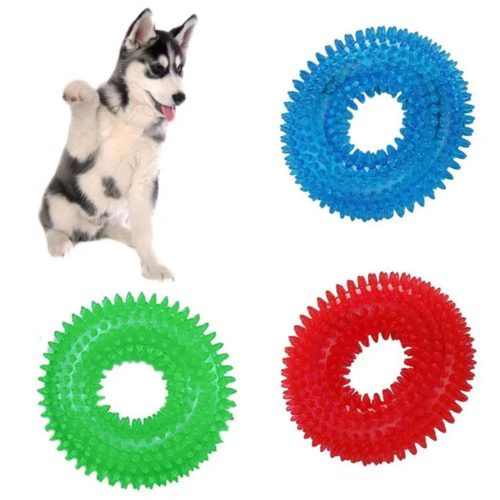 Rubber Balls Squeaker Trainer Sound Chew Interactive Toys Bite Teeth Cleaner Supplies Squeaky Toy For Dogs 5