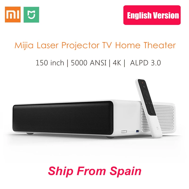 English Version Xiaomi Mijia Ultra Short Throw Laser Projector 150 inch 5000 ANSI 1080P 4K