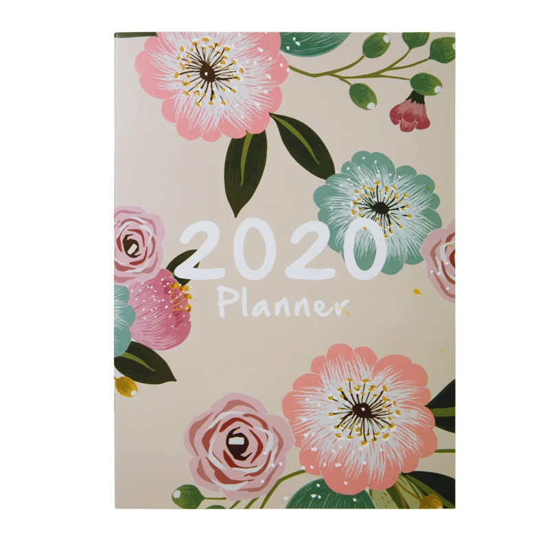 2020 planner yellow Agenda наклейки для дневника Caderno Cuadernos Y Libretas Flower Note Book Papelaria 365 блокноты-органайзеры Quaderni - Цвет: 2020 planner yellow