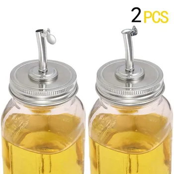 

Mason Jar Pour Spout Lids Oil Infusions Lids Liquor Oil Pour Spout Closed Dispenser With Caps Regular Mouth Bottle Cap Hole Lid