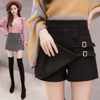 

Skirt Women's Winter Woolen Skirt 2020 New High-waisted A- line Sheath One-step Skirt Short Skirt Divided Skirt