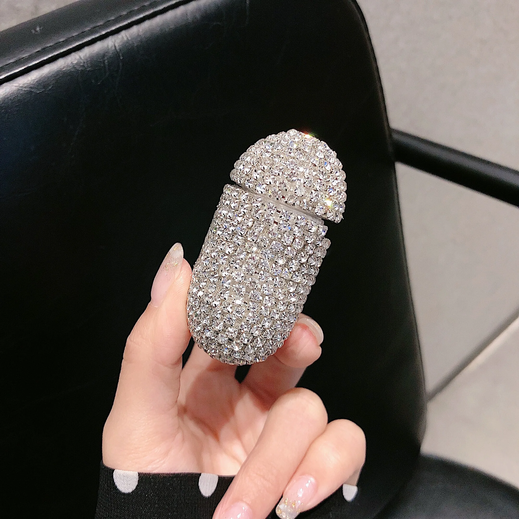 Блестящий серебряный Алмазный чехол для Airpods Bluetooth беспроводные наушники со стразами Обложка для девочки для AirPods 1 2 зарядная Коробка Чехол