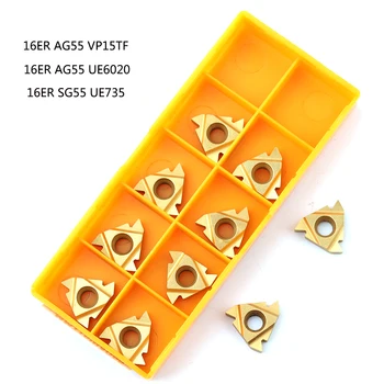 

10pcs 16ER AG55 VP15TF UE6020 US735 carbide inserts Thread Turning tool cutting tool Lathe Tools Milling cutter tool