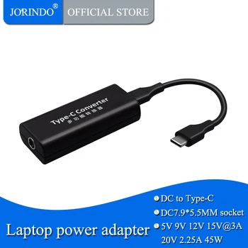 

JORINDO DC7.9*5.5MM female socket to Type-C male plug power adapter converter,FOR lenovo notebook,45W
