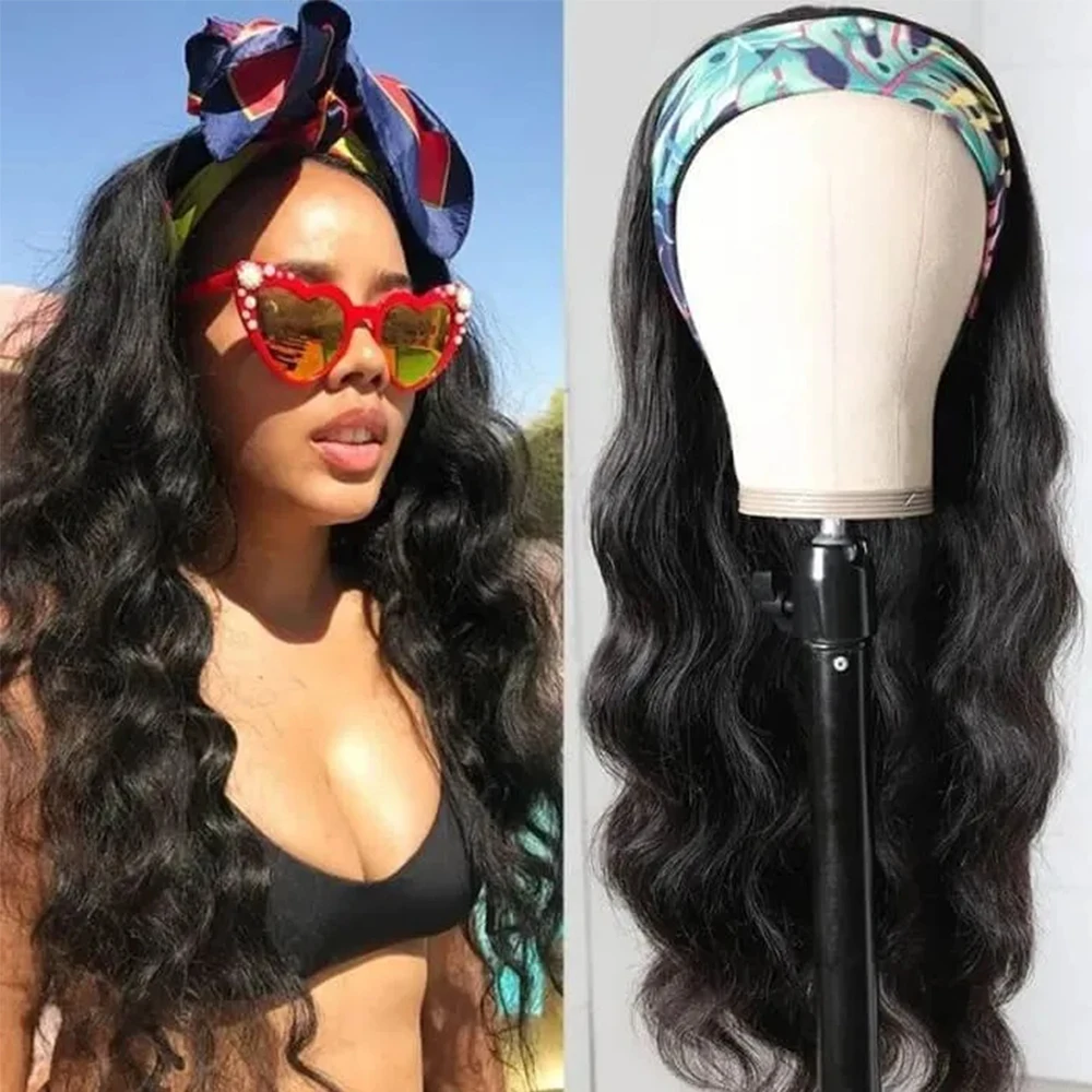 Luvin Long Wavy Red Headband Wig for Black Women None Replacement Cosplay Party Daily synthetic wig Density Temperature Fibre